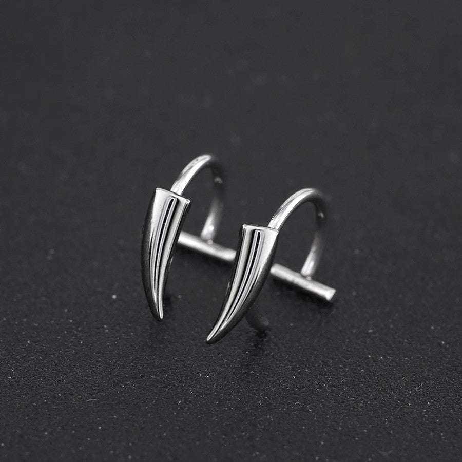 CRUX - Pair Of Vampire Fang Gothic Hoop - CRUX - Pair Of Vampire Fang Gothic Hoop - 8mm by CRUXJEWELRY