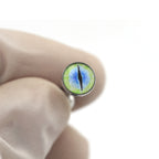 Resin Oil Slick Eye Pupil tongue stud - Resin Oil Slick Eye Pupil tongue stud - Green / 10 mm / 1.2mm/16G by CRUXJEWELRY