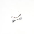 Acrylic Colorful Dice Externally Threaded Brow Studs - Acrylic Colorful Dice Externally Threaded Brow Studs - White / 6mm by CRUXJEWELRY