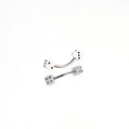 Acrylic Colorful Dice Externally Threaded Brow Studs - Acrylic Colorful Dice Externally Threaded Brow Studs - White / 6mm by CRUXJEWELRY