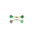 Round CZ Ball Internally Threaded Titanium Brow Studs - Round CZ Ball Internally Threaded Titanium Brow Studs - Green / 6mm by CRUXJEWELRY