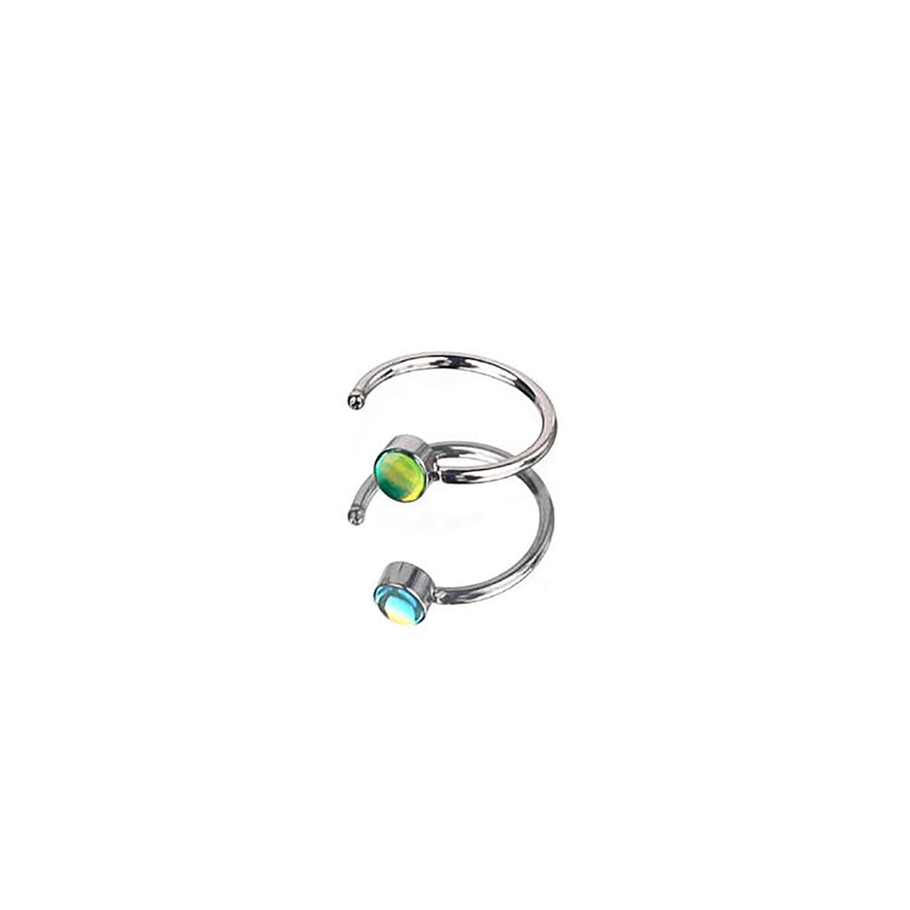 20G C-Shape Stainless Steel Nose Stud - 20G C-Shape Stainless Steel Nose Stud - Green by CRUXJEWELRY