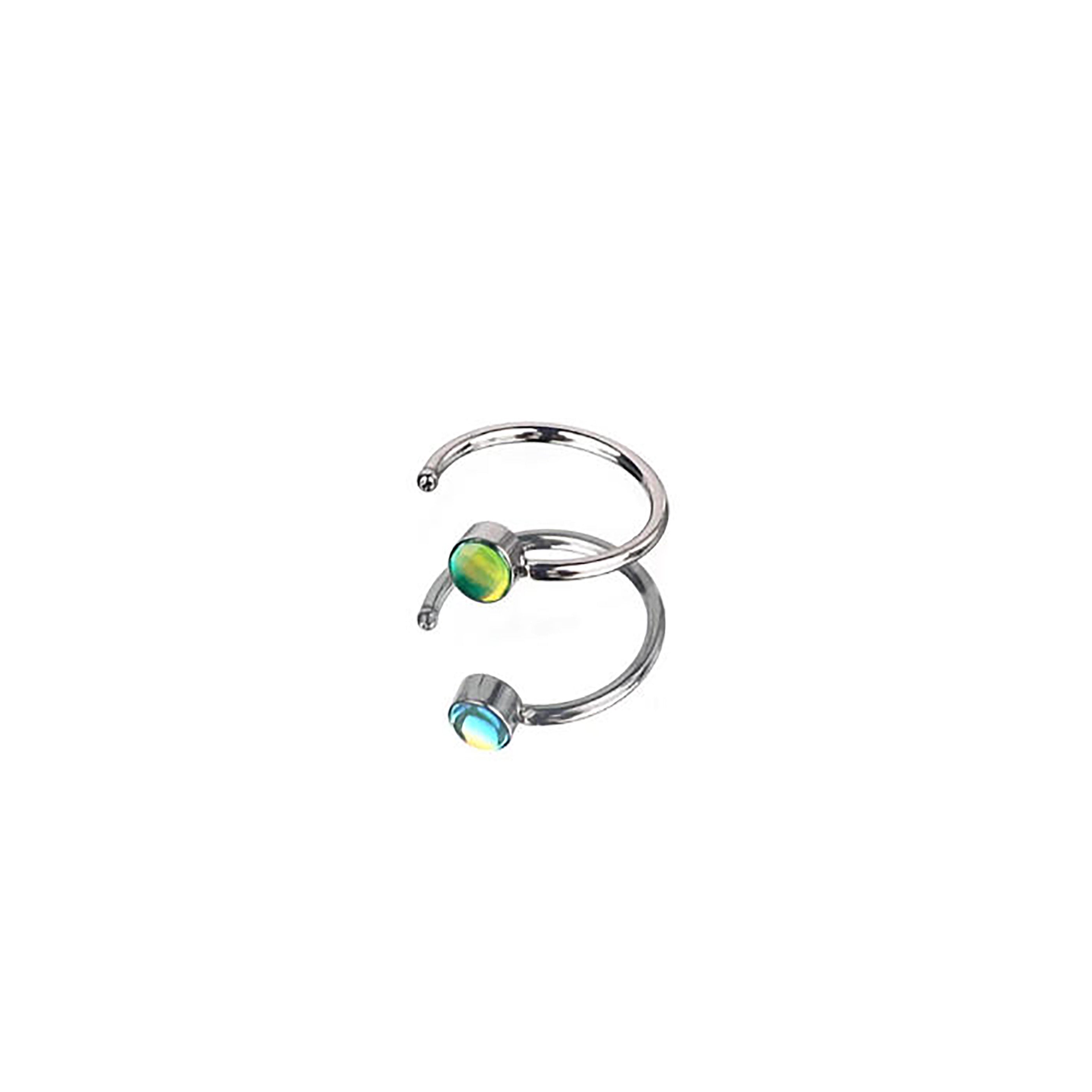 20G C-Shape Stainless Steel Nose Stud - 20G C-Shape Stainless Steel Nose Stud - Green by CRUXJEWELRY