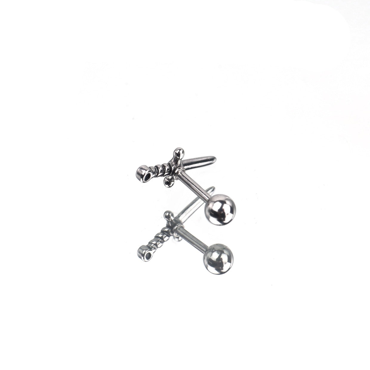 Dagger Externally Threaded Stainless Steel Ear Studs - Dagger Externally Threaded Stainless Steel Ear Studs - Single by CRUXJEWELRY