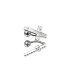 Curved Cross CZ Sterling Silver Navel Ring - Curved Cross CZ Sterling Silver Navel Ring - 6mm by CRUXJEWELRY