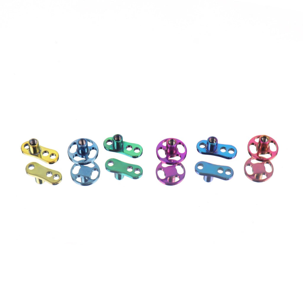 ASTM F136 Titanium Microdermal Anchor Base - ASTM F136 Titanium Microdermal Anchor Base - Strip / Yellow by CRUXJEWELRY
