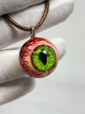 Beast’s Gaze Green Slit Eye Pendant | Handcrafted Gothic Fantasy Jewelry（1PCS）