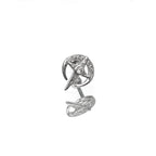 Crossed Circle Star CZ Stainless Steel Ear Studs - Crossed Circle Star CZ Stainless Steel Ear Studs - Single by CRUXJEWELRY