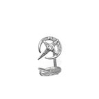 Crossed Circle Star CZ Stainless Steel Ear Studs - Crossed Circle Star CZ Stainless Steel Ear Studs - Single by CRUXJEWELRY
