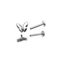 3D Butterfly Internally Threaded Stainless Steel Ear Studs - 3D Butterfly Internally Threaded Stainless Steel Ear Studs - 6mm by CRUXJEWELRY