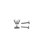 3D Butterfly Internally Threaded Stainless Steel Ear Studs - 3D Butterfly Internally Threaded Stainless Steel Ear Studs - 6mm by CRUXJEWELRY