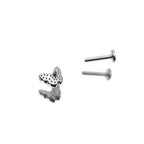 3D Butterfly Internally Threaded Stainless Steel Ear Studs - 3D Butterfly Internally Threaded Stainless Steel Ear Studs - 6mm by CRUXJEWELRY