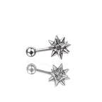 Meteor Hammer Externally Threaded Stainless Steel Ear Studs - Meteor Hammer Externally Threaded Stainless Steel Ear Studs - Single by CRUXJEWELRY