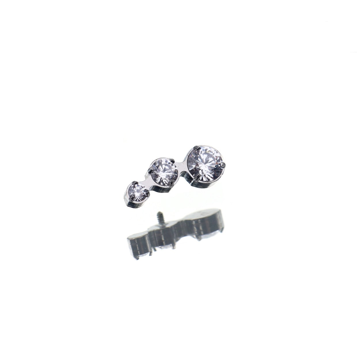 Gradient Triple CZ Circle Titanium Ear Studs - Gradient Triple CZ Circle Titanium Ear Studs - Pink / 6mm by CRUXJEWELRY