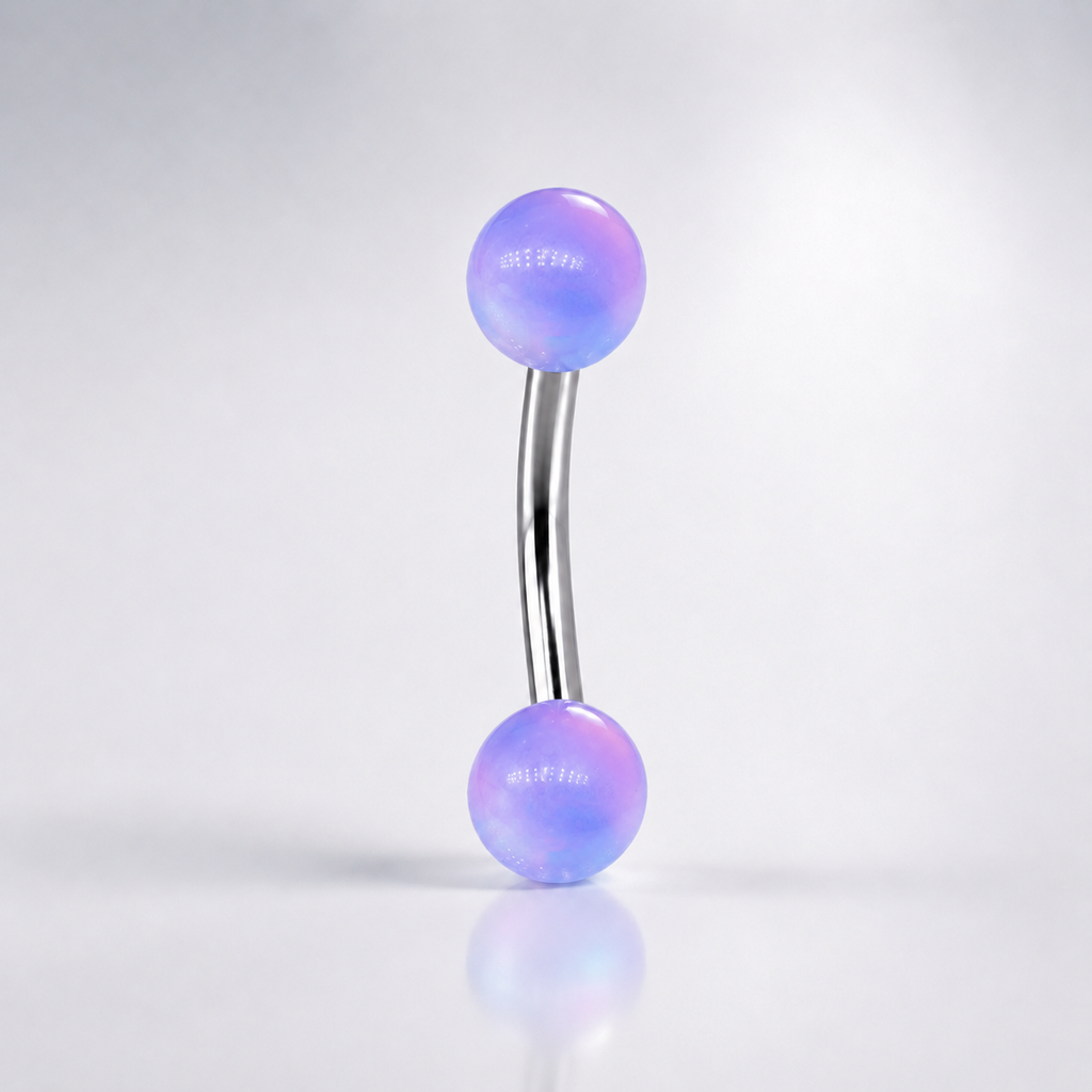 Opal Ball Titanium Eyebrow Barbell