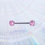 Heart CZ Stainless Steel Nipple Rings - Heart CZ Stainless Steel Nipple Rings - White / Heart by CRUXJEWELRY