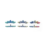 Petal & Leaf Internally Threaded Titanium Ear Studs - Petal & Leaf Internally Threaded Titanium Ear Studs - Blue-Yellow Gradient / 6mm by CRUXJEWELRY