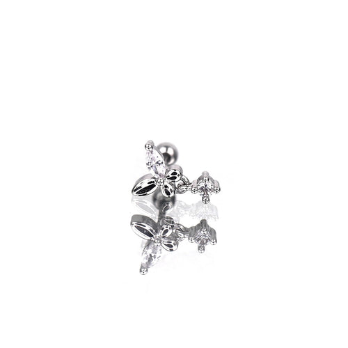 Butterfly Dangle CZ Stainless Steel Ear Studs - product overview