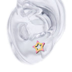Y2K Chunky Dopamine Thick Cut Pentagram Colorful Star Studs - Pink-Yellow Gradient