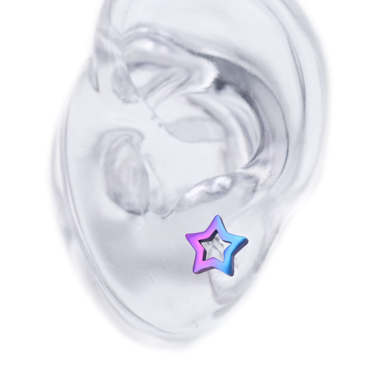 Y2K Chunky Dopamine Thick Cut Pentagram Colorful Star Studs - Y2K Chunky Dopamine Thick Cut Pentagram Colorful Star Studs - Pink-Yellow Gradient / 6mm by CRUXJEWELRY