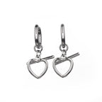 Minimalist Heart Pendant Stainless Steel Earrings - Minimalist Heart Pendant Stainless Steel Earrings - Set by CRUXJEWELRY