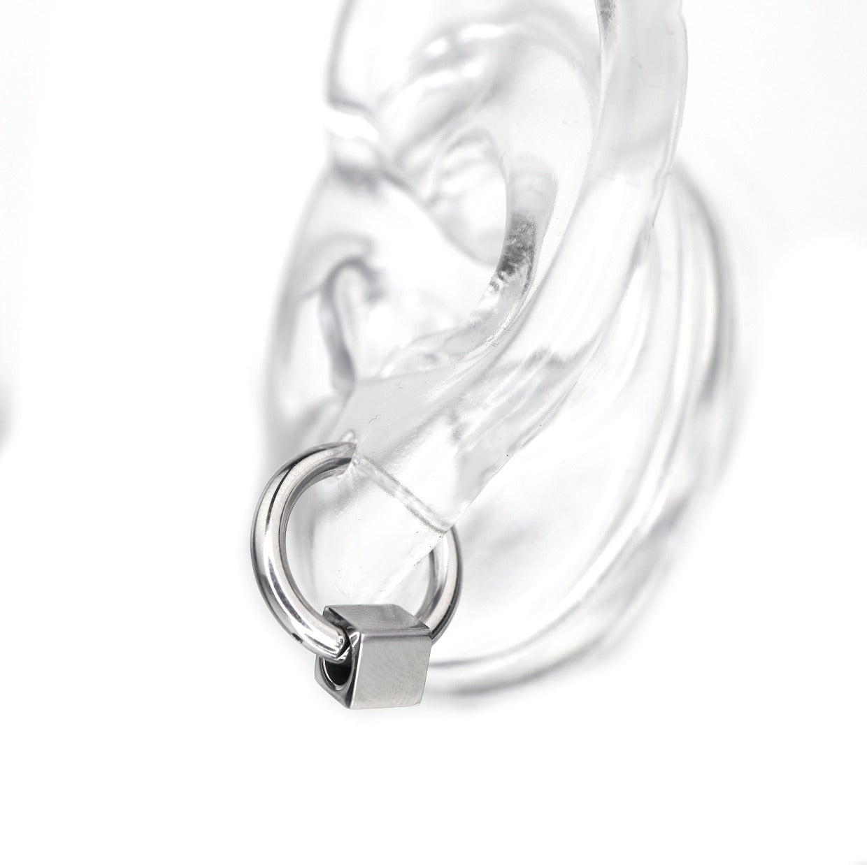 Inset Pendant Stainless Steel Earrings - Inset Pendant Stainless Steel Earrings - Square by CRUXJEWELRY