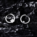 Inset Pendant Stainless Steel Earrings - Inset Pendant Stainless Steel Earrings - Square by CRUXJEWELRY