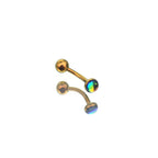 Double-Ended Rainbow Oil Slick Titanium Rook/Eyebrow/Ear Jewelry - Double-Ended Rainbow Oil Slick Titanium Rook/Eyebrow/Ear Jewelry - Brown / Ball-End / 6mm by CRUXJEWELRY