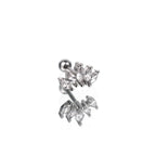 Fan Diamond-Cut CZ Stainless Steel Ear Studs - Fan Diamond-Cut CZ Stainless Steel Ear Studs - Silver by CRUXJEWELRY