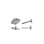 Saturn Ring Internally Threaded Stainless Steel Ear Studs - Saturn Ring Internally Threaded Stainless Steel Ear Studs - 6mm by CRUXJEWELRY
