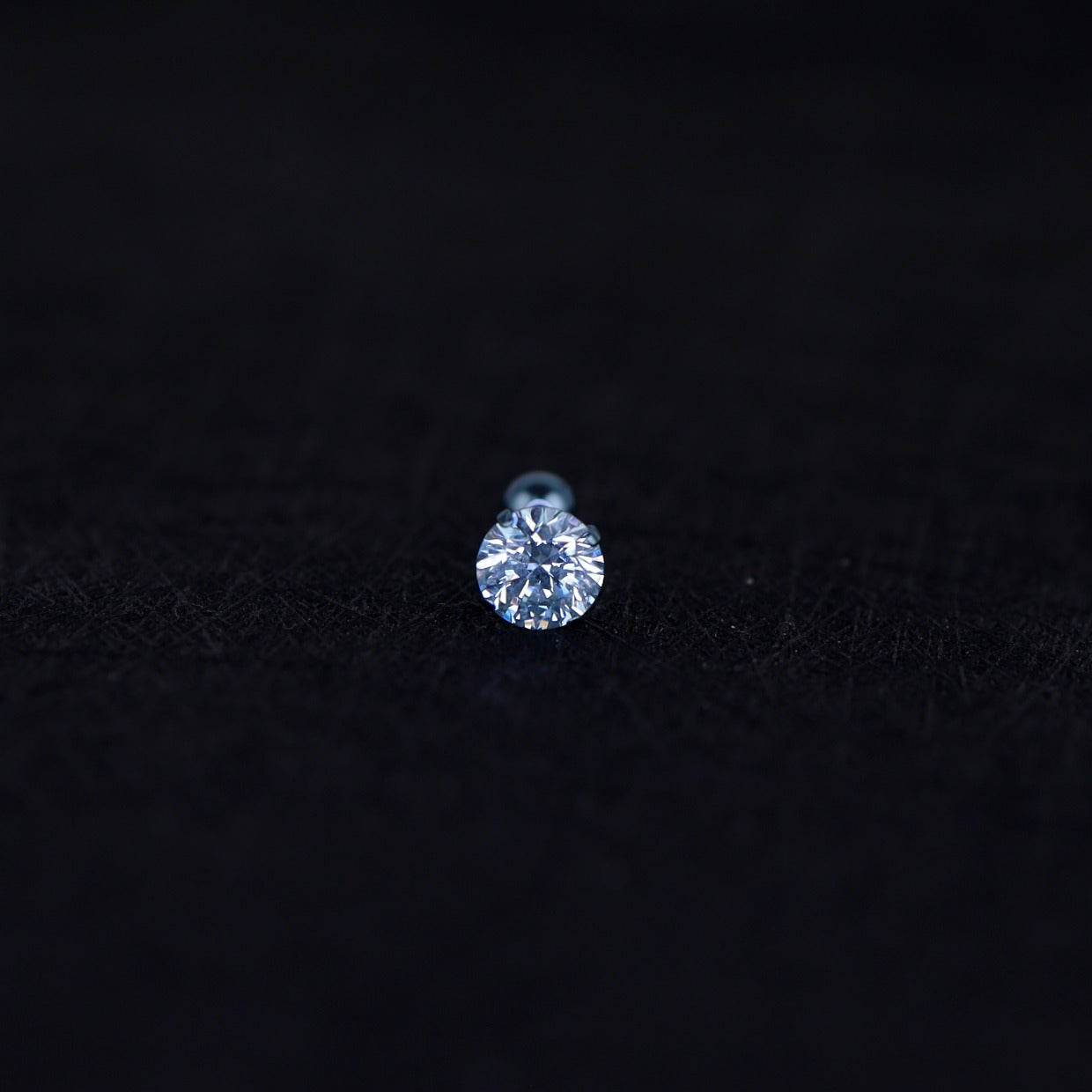 20G Thin Gauge Prong-Set CZ Titanium Ear Studs - 20G Thin Gauge Prong-Set CZ Titanium Ear Studs - Blue / 3mm by CRUXJEWELRY