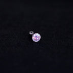 20G Thin Gauge Prong-Set CZ Titanium Ear Studs - 20G Thin Gauge Prong-Set CZ Titanium Ear Studs - Light Pink / 3mm by CRUXJEWELRY