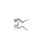 Curved Serpent CZ Stainless Steel Ear Studs - Curved Serpent CZ Stainless Steel Ear Studs - Single by CRUXJEWELRY