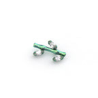 CZ Bamboo Segment Internally Threaded Titanium Studs - CZ Bamboo Segment Internally Threaded Titanium Studs - Sliver / 6mm by CRUXJEWELRY