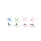 Resin Semi-Transparent Four-Point Star Stainless Steel Ear Studs - Resin Semi-Transparent Four-Point Star Stainless Steel Ear Studs - white-jade / 6mm by CRUXJEWELRY