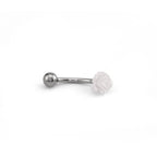 Colorful Rose Internally Threaded Stainless Steel Eyebrow Studs - Colorful Rose Internally Threaded Stainless Steel Eyebrow Studs - White / 8mm by CRUXJEWELRY