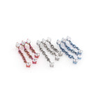 Triple Drop CZ Titanium Ear Studs - Triple Drop CZ Titanium Ear Studs - Sliver / 6mm by CRUXJEWELRY