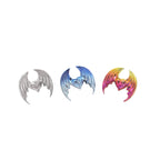 Colorful Succubus Heart Titanium Ear Studs - Colorful Succubus Heart Titanium Ear Studs - Pink-Yellow Gradient / 6mm by CRUXJEWELRY