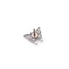 Thin Needle Micro-Pave Butterfly Stainless Steel Ear Studs - Thin Needle Micro-Pave Butterfly Stainless Steel Ear Studs - White / Single by CRUXJEWELRY