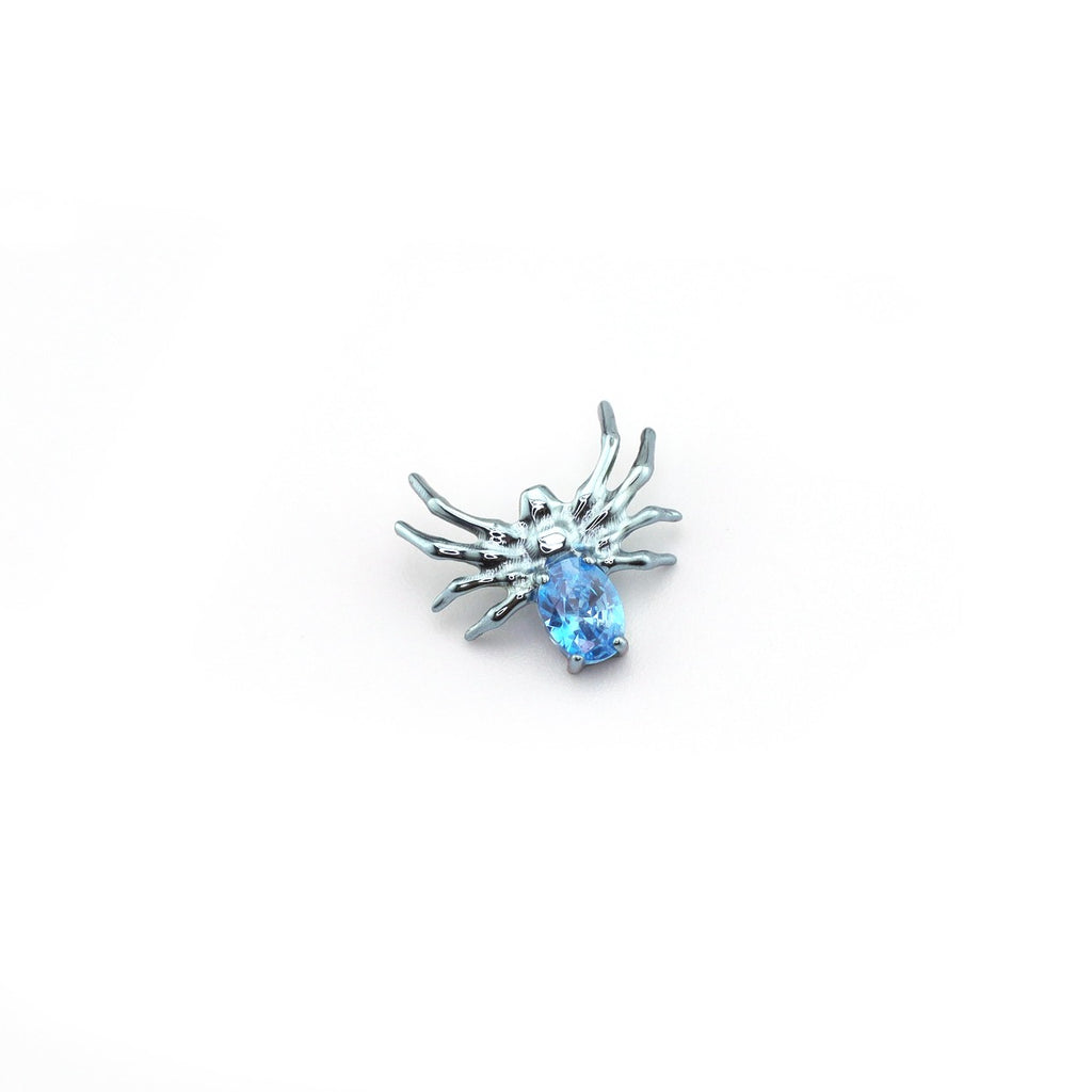 Crystal Spider Titanium Ear Studs - Crystal Spider Titanium Ear Studs - Gold / 6mm by CRUXJEWELRY