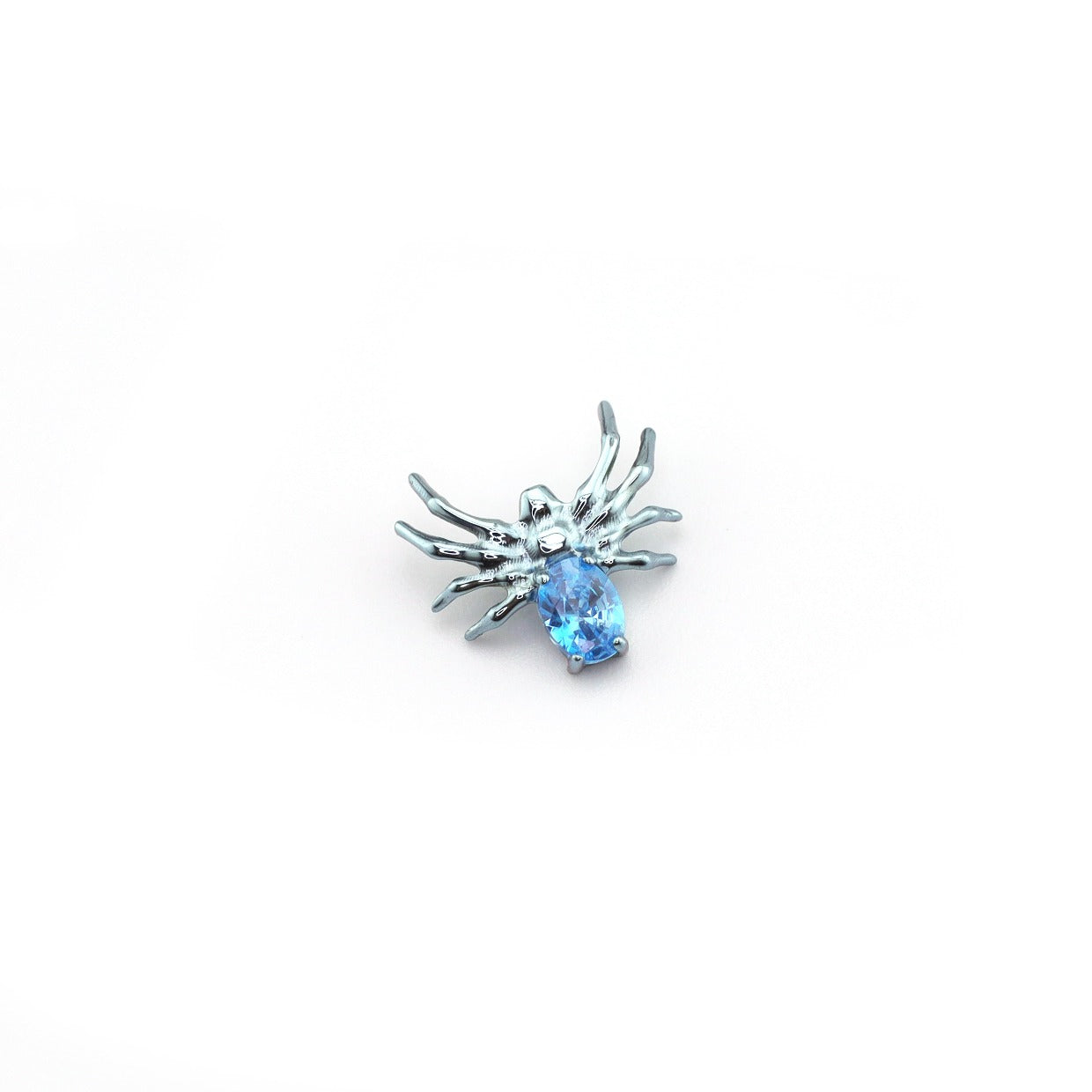 Crystal Spider Titanium Ear Studs - Crystal Spider Titanium Ear Studs - Gold / 6mm by CRUXJEWELRY
