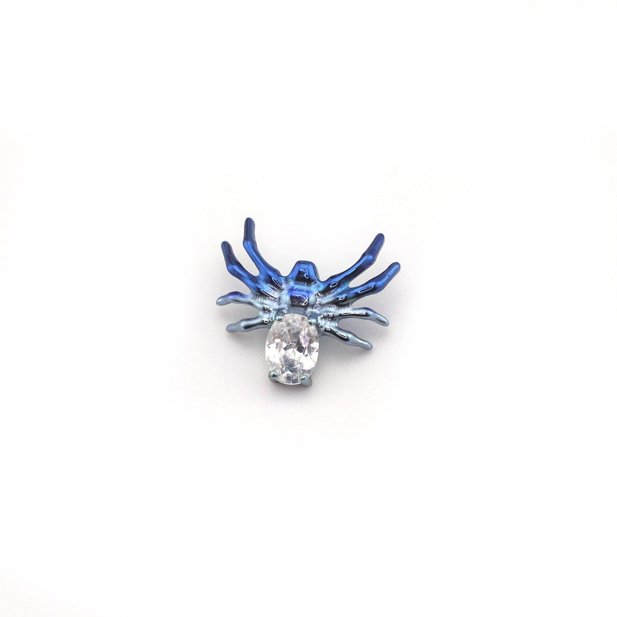 Crystal Spider Titanium Ear Studs - Crystal Spider Titanium Ear Studs - Gold / 6mm by CRUXJEWELRY