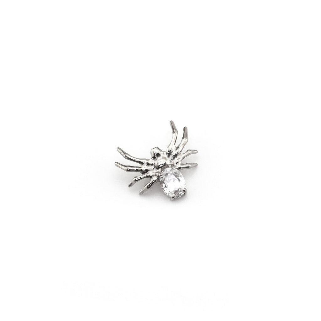 Crystal Spider Titanium Ear Studs - Crystal Spider Titanium Ear Studs - Gold / 6mm by CRUXJEWELRY
