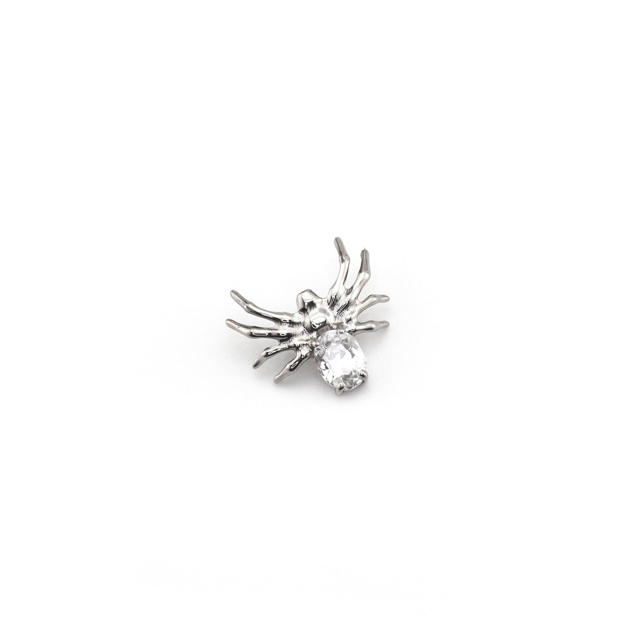 Crystal Spider Titanium Ear Studs - Crystal Spider Titanium Ear Studs - Gold / 6mm by CRUXJEWELRY