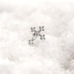 Crystal Cross Stainless Steel Ear Studs - Crystal Cross Stainless Steel Ear Studs - 0.8mm/20G by CRUXJEWELRY