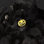 Hallowmas - Engraved Pumpkin Head Titanium Ear Studs - Hallowmas - Engraved Pumpkin Head Titanium Ear Studs - Yellow / 6mm by CRUXJEWELRY
