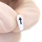 Hallowmas - Gothic Resin Cross Coffin Stainless Steel Ear Studs - Hallowmas - Gothic Resin Cross Coffin Stainless Steel Ear Studs - Black / 6mm by CRUXJEWELRY