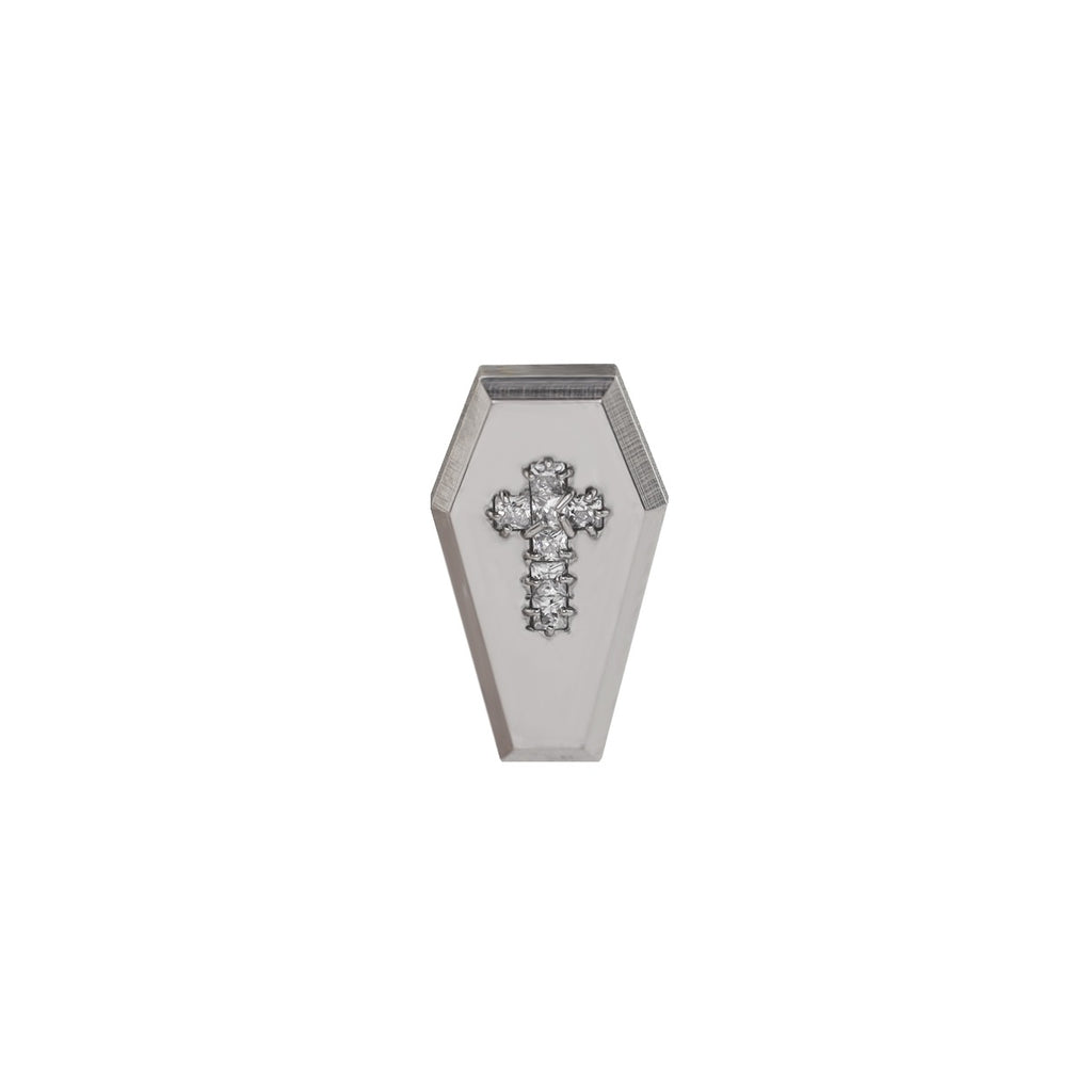 Hallowmas - Mischief Coffin Cross with Zirconia Gemstone - Hallowmas - Mischief Coffin Cross with Zirconia Gemstone - 5mm by CRUXJEWELRY