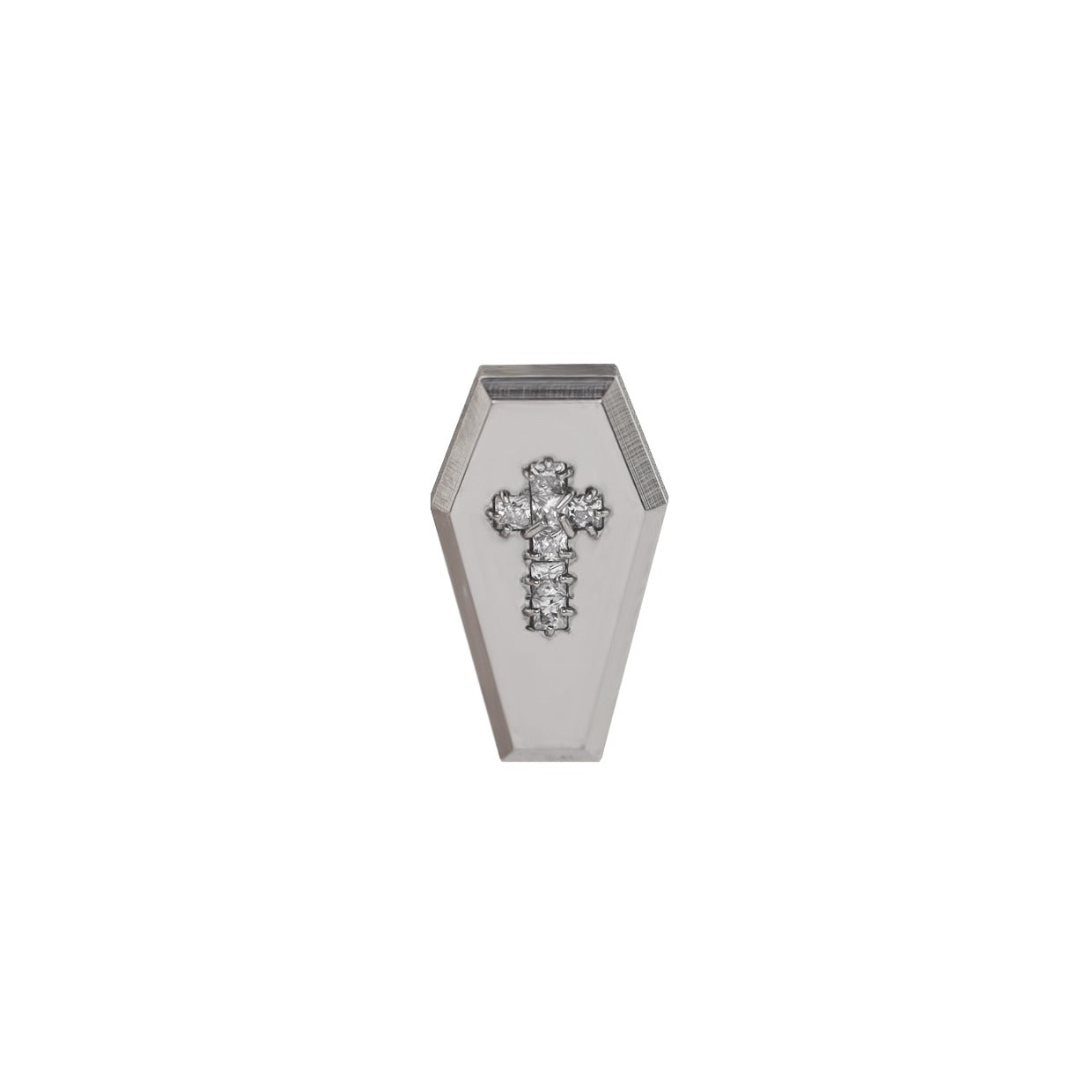 Hallowmas - Mischief Coffin Cross with Zirconia Gemstone - Hallowmas - Mischief Coffin Cross with Zirconia Gemstone - 5mm by CRUXJEWELRY