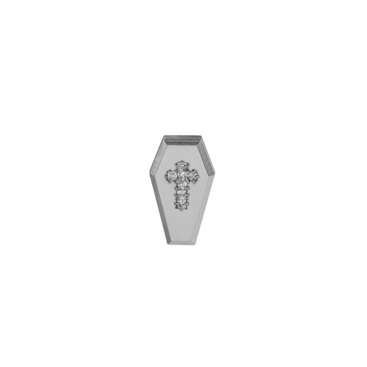 Hallowmas - Mischief Coffin Cross with Zirconia Gemstone - Hallowmas - Mischief Coffin Cross with Zirconia Gemstone - 5mm by CRUXJEWELRY